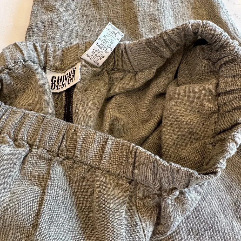 Vintage Chico's Y2K Pedal Pusher Capri Linen Cotton Blend / olive green/ size 1